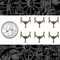 Antiqued Brass Swag Drapery Three Ring Connectors - Set of Six - AB-3C36